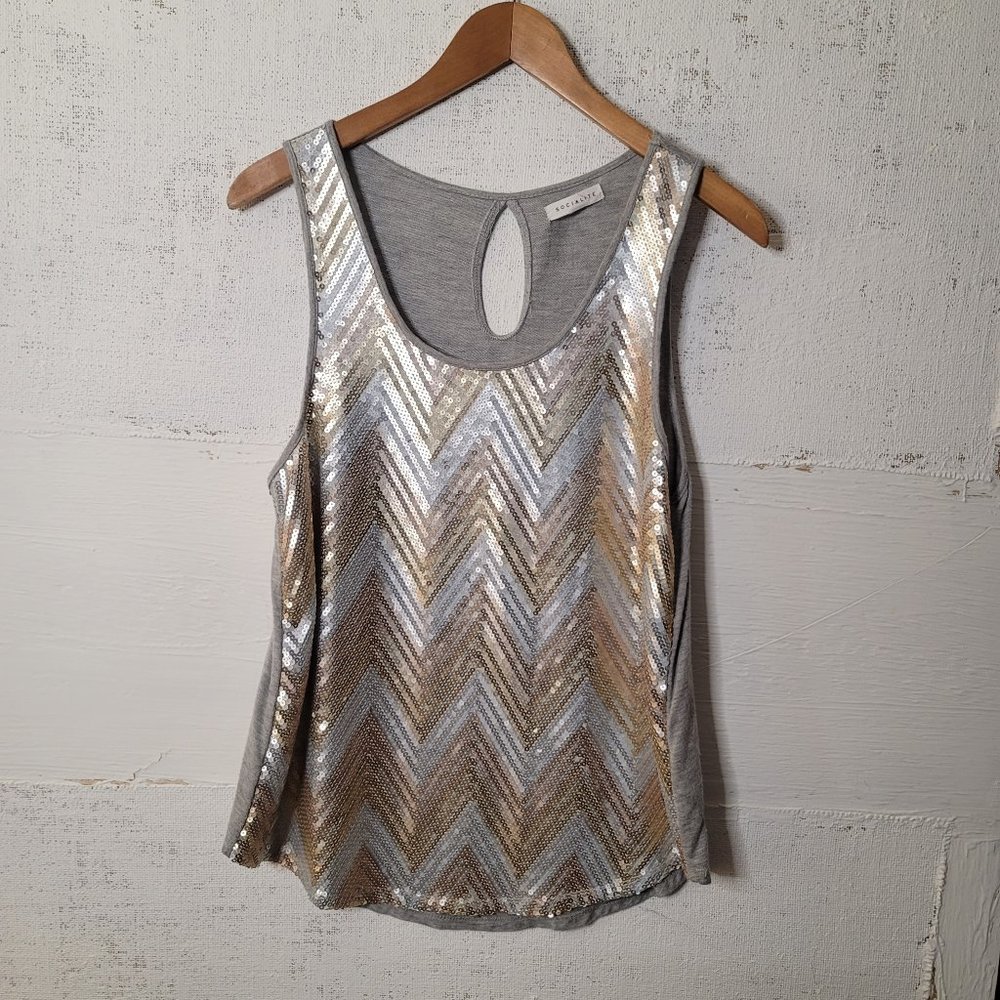 Socialite Women's Top - Metallic Sequins